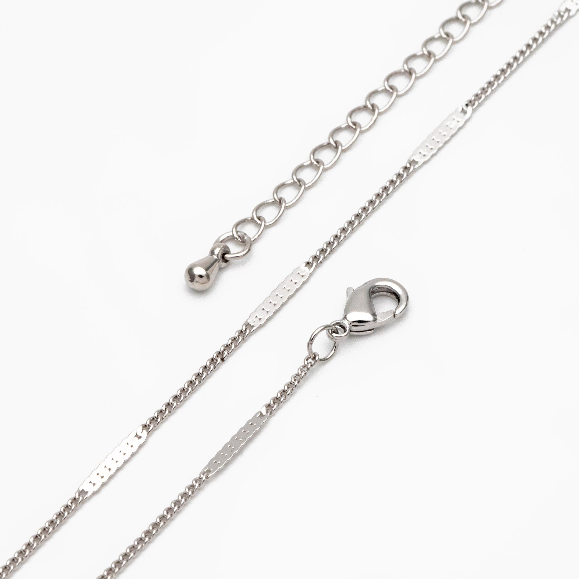 Dainty Gold/ Silver tone Flat Link Chains, Finished Bracelet/ Anklet/ Necklace with Extender Chain, Ready to Wear (#LK-177)
